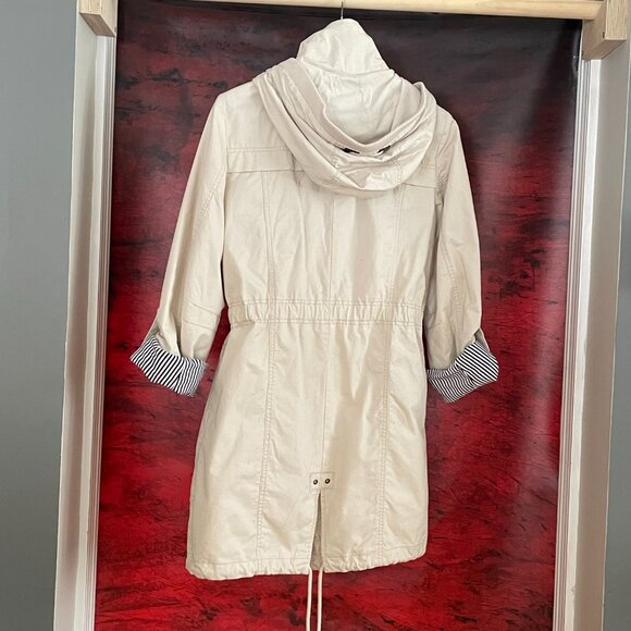 Esprit spring coat coton 2 length sleeves hood zipper pocket ajustable cotton - Picture 2 of 15